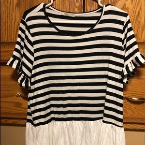 Black - white striped shirt. NWOT